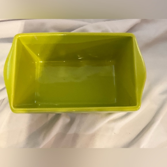 Ceramic Mini Loaf Bread/Treat Pan SPIDERS Halloween Slime Green - Picture 2 of 8